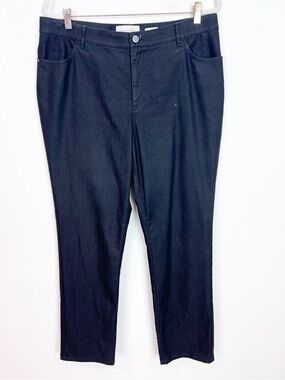 LAFAYETTE 148 THOMPSON BLACK STRAIGHT LEG JEANS WOMENS SZ 14